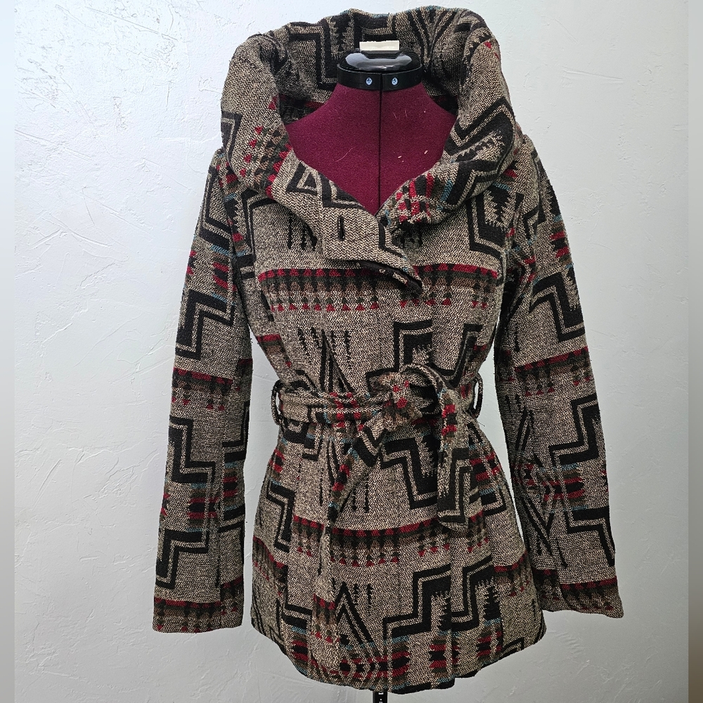 Brown coat with southwestern design